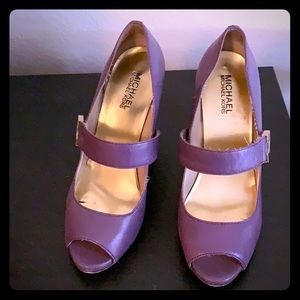 Purple Michael Kors block heels